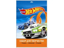 Набор для творчества Mattel Hot Wheels, с фломастерами и наклейками