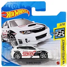 Hot Wheels Базовая машинка Subaru WRX STI, белая