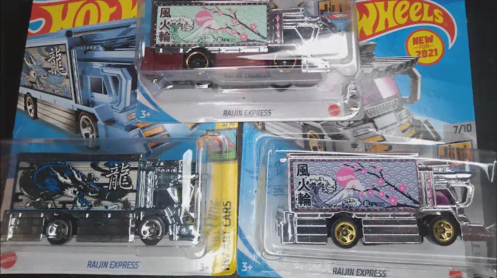 3 вариации Raijin Express, новинка 2021 года! и распаковка грузовика Hot Wheels Chrome Truck 2022 года выпуска, обзор!