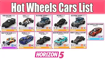 Forza Horizon 5 Hot Wheels Cars List - All Hot Wheels Cars