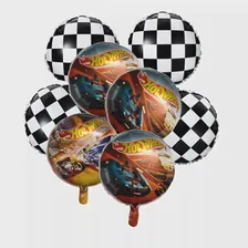 8Pcs18-дюймовые клетчатые гоночные воздушные шары Hot Wheels Foil Balloons колесо воздушный шар мальчик гоночный автомобиль тематические товары для дек... (art.: 3920becb91f54)