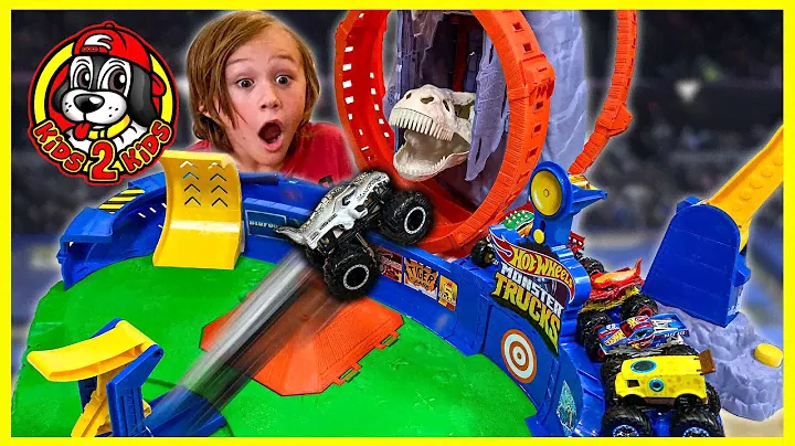 Hot Wheels Monster Trucks Toys UNBOXING 📦 T-Rex Volcano Arena (Best Monster Truck Playset of 2021)