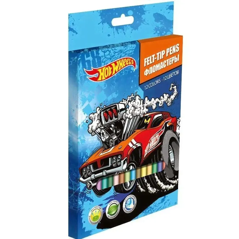 Набор фломастеров Hot wheels, 12 цветов
