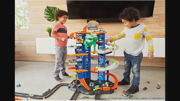 Hot Wheels City Robo T Rex Ultimate Garage Multi level multi play mode Stores 100 plus 1 64 scale ca