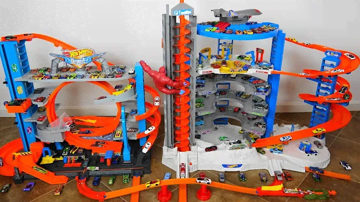 Видео для детей машинки Hot Wheels - Парковка с треком гаражом магазином Fisher Price / куклы LOL