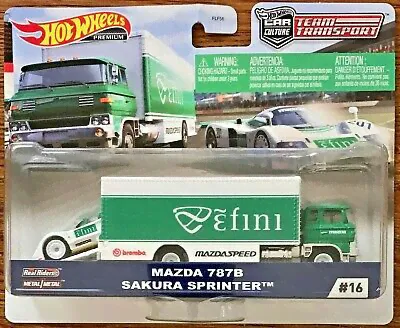Hot Wheels 2020 16 Team Transport Mazda 787B/Sakura Sprinter GJT36 1:64 Scale-0