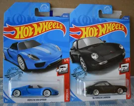Hot Wheels PORSCHE 918 SPYDER 96 PORSCHE CARRERA 1:64 SCALE NEW