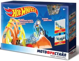 Hot Wheels Антигравитация Мотофристайл (инерц. мотобайк, 8 деталей трека, 1 аксессуар для трюков)