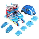 Коньки ролик,Hot Wheels кол PU,кол.со светом,в комплекте с защитой и шлемом ХS (26-29)