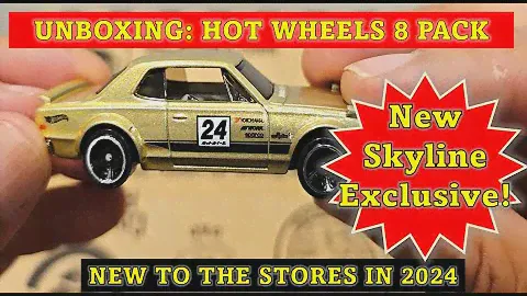 Unboxing Hot Wheels New 8 Pack:  Gold Skyline edition.  Seen it yet?!