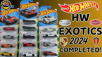 HOT WHEELS EXOTICS 2024 COMPLETED! | BUGATTI, PAGANI, PORSCHE, LAMBORGHINI AND MORE! #hotwheels 🚗