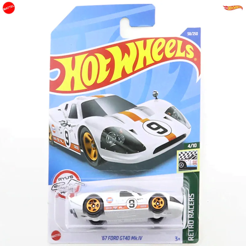 Hot Wheels Regular Ford 2- 67 Ford GT40 Mk.IV (Gulf) - 4/10 &amp; 58/250 - White-0