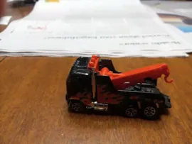 1997 Hot Wheels Tow Truck Black w Flames