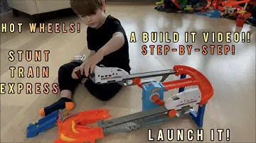 HOT WHEELS STUNT TRAIN EXPRESS! A BUILD IT VIDEO! STEP-BY-STEP ASSEMBLY OF THIS SET... FUN INCLUDED!