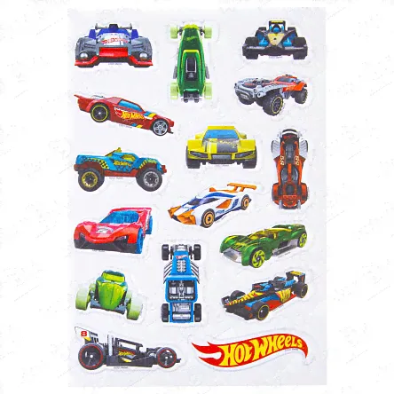 Наклейки Hot Wheels объемные многоразовые 110х200