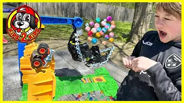Hot Wheels Monster Trucks Arena Smashers UNBOXING 📦 Rhinomite Chargin' Challenge WITH TONS OF ORBEEZ
