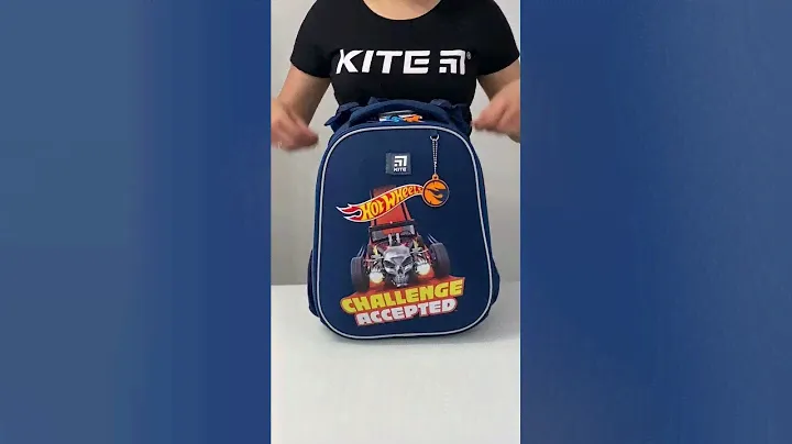 Рюкзак школьный каркасный Kite Education Hot Wheels 38x29x16 см 16 л синий ( HW22-531M )