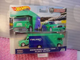 MERCEDES-BENZ 190E / FLEET FLYER Green/Blue;falken Hot Wheels TEAM TRANSPORT