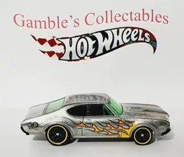 Современное производство Hot Wheels Oldsmobile 442 Wheels 2018, Zamac Flames, 68 Olds 442, New, Loose dc4101