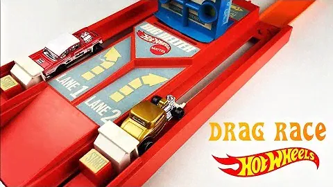Start your engines! Hot Wheels '55 Chevy Bel Air Holley Gasser vs '32 Ford Drag Race