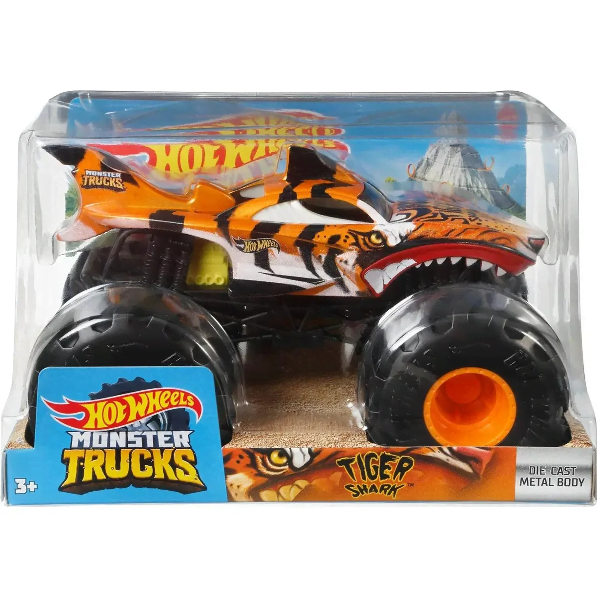 Mattel Hot Wheels Монстр-трак коллекционный 1:24 FYJ83 Тигровая акула GWL14-0