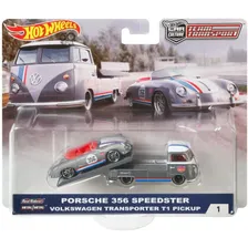 Машинка Hot Wheels Team Transport FLF56:Porsche 356 speedster Volkswagen T1 Transporter pickup