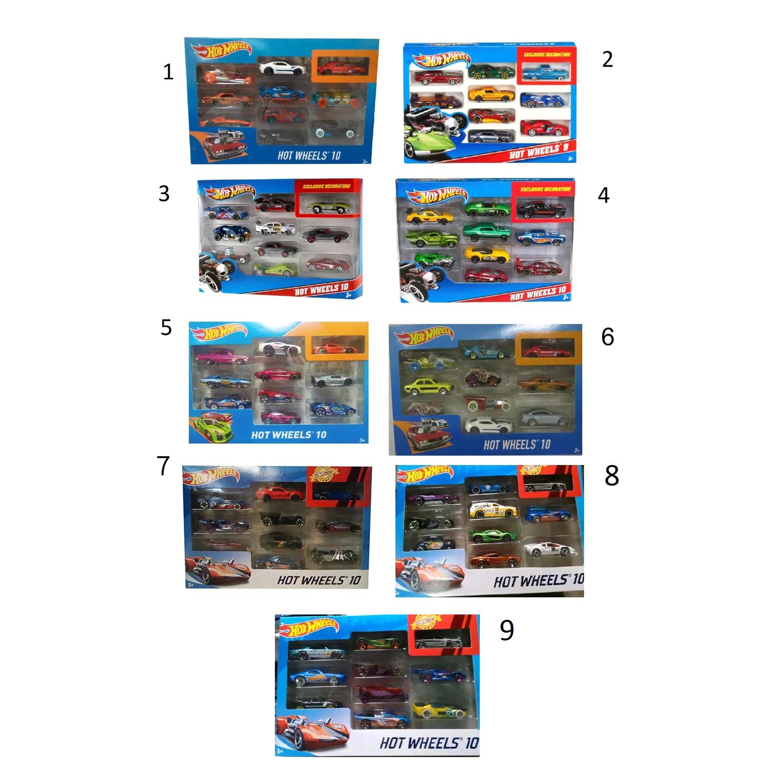 Набор металлических машинок Hot Wheels, 10 шт.