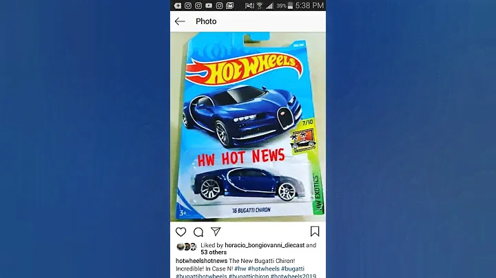 HOT WHEELS BUGATTI CHIRON IN PACKAGE CARDED
