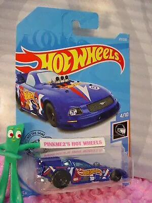 2019 i Hot Wheels MUSTANG FUNNY CAR 212 blue HW RACE TEAM CASE L/M