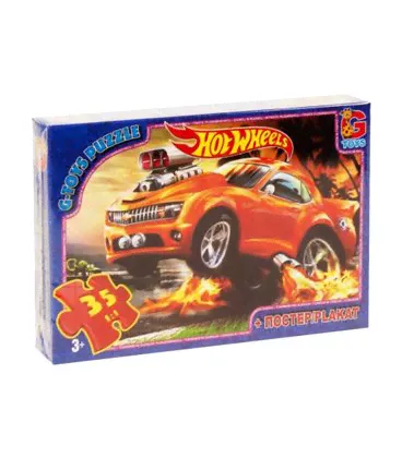 Пазлы "Hot Wheels", 35 элементов + плакат FW701