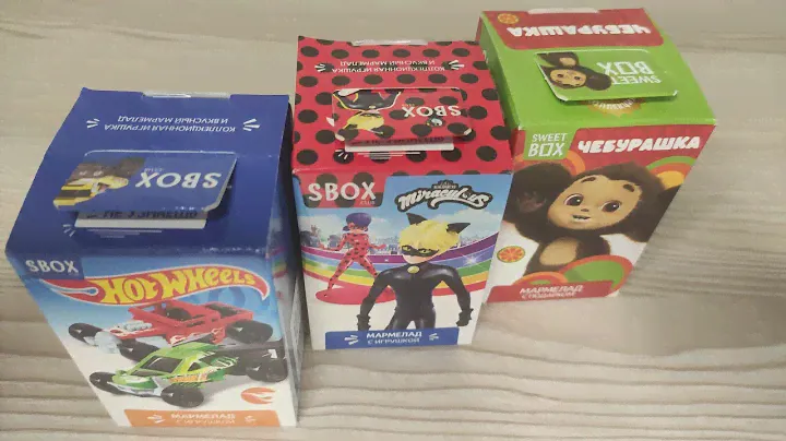 распаковка и подарки от sweet box Hot Wheels, Леди Баг и Кот Нуар, Чебурашка