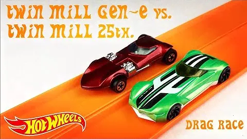 Hot Wheels 25th Anniversary Twin Mill vs the Twin Mill Gen-E Drag Race